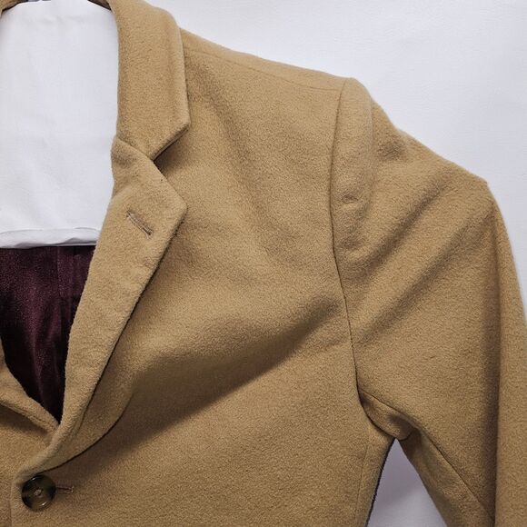Michael Kors Wool Cashmere Coat 42L | Camel | Burgundy Lining | Used - Picture 10 of 16